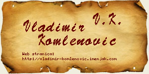 Vladimir Komlenović vizit kartica